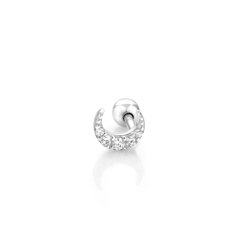 Crescent Moon Cartilage Piercing Sterling Silver | Musemond