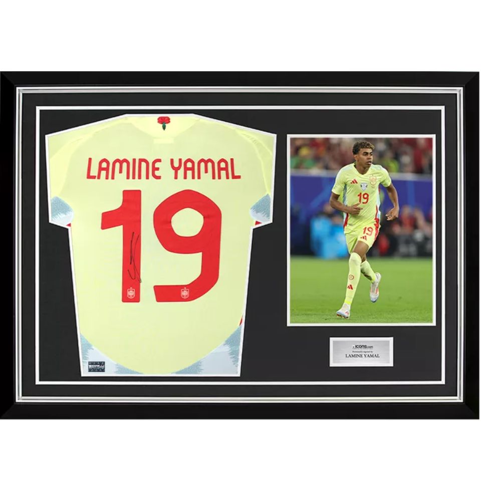 ラミン・ヤマル【直筆サイン入り】スペイン代表 2024-25 アウェイ
