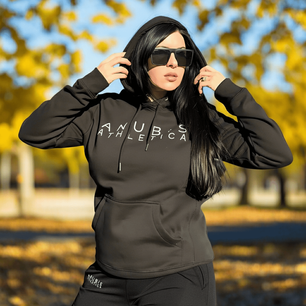 Onyx Black 400 GSM 100% Organic Cotton Hoodie - Anubis Athletica