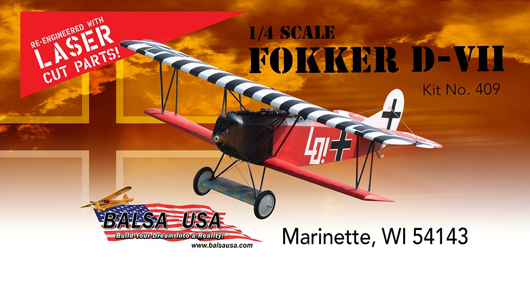 1/4 Scale Fokker D-Vll – Balsa USA