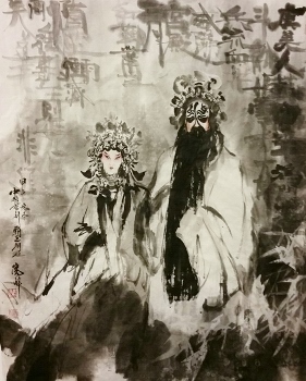 覇王別姫 京劇を水墨画で描いてみて | 嵐酔水墨画書道教室 東京・渋谷