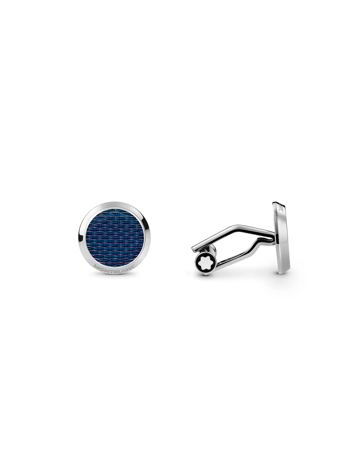 Montblanc Meisterstuck Glacier Cufflinks in Steel & Blue MB129492