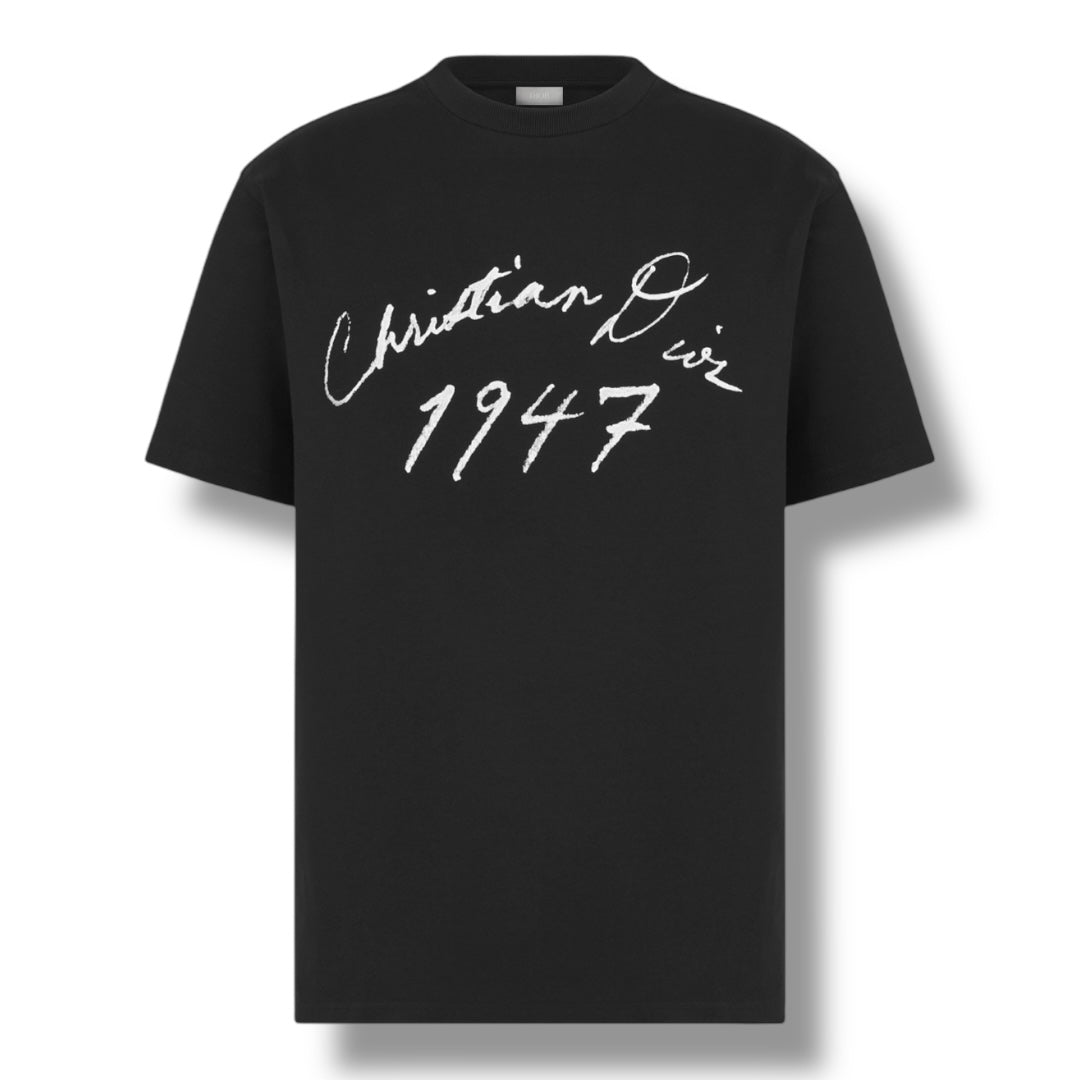 DIOR 1947 HAND WRITTEN T-SHIRT BLACK – CCC Designerwear