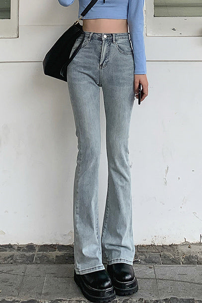 ねぎ塩豚丼 ホワイト フレアデニム ブーツカット カップヌードル ねぎ