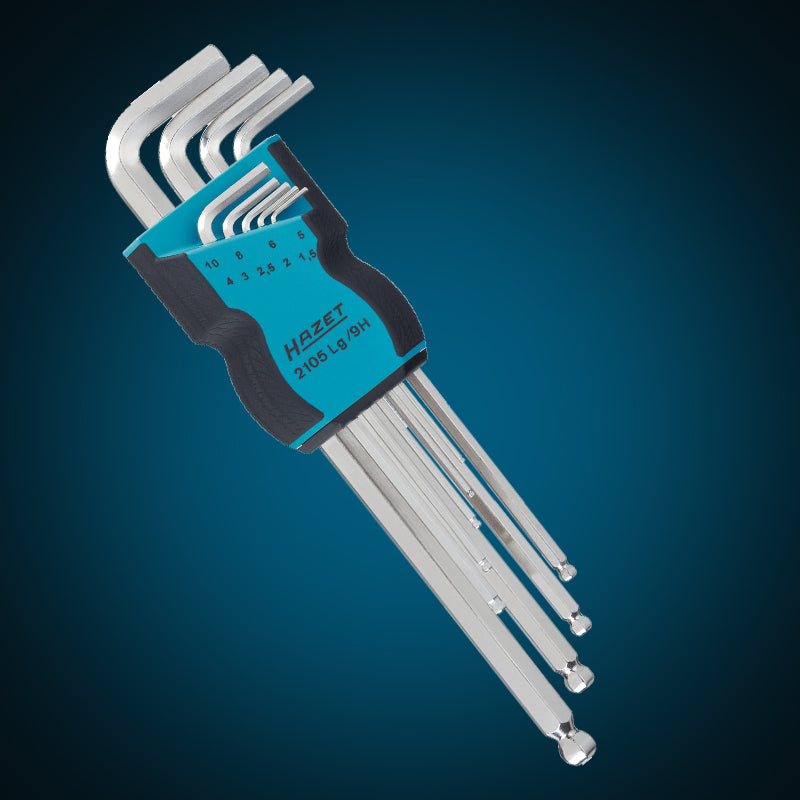 2105LG/9H ボールポイントヘックスレンチセット 9本組 – HAZET JAPAN