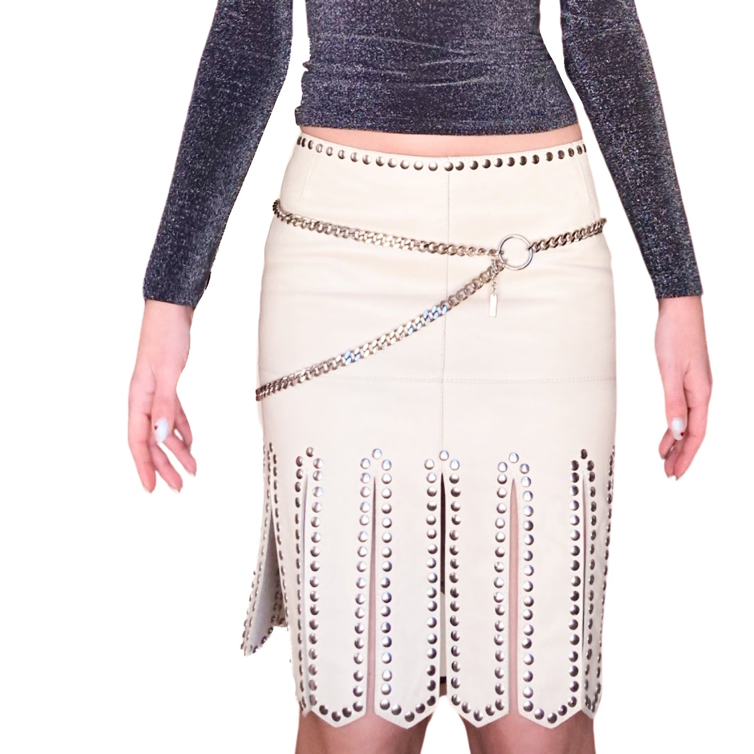 Dolce & Gabbana S/S 2003 iconic studded leather skirt + belt – InLouve