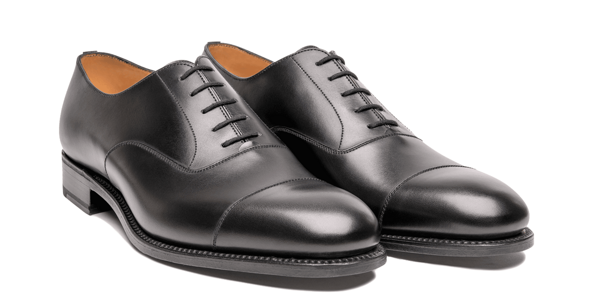Men's Cap Toe Oxford ShoeBlack Leather – J.M. Weston