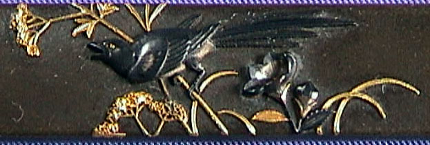 石黒政常「秋草に小禽」小柄