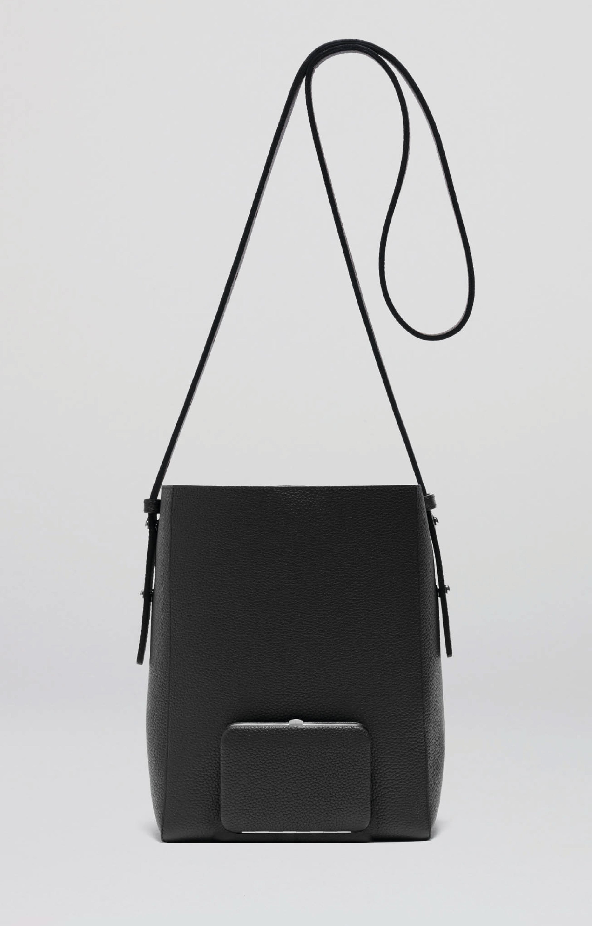Parker M | Black pebbled | Silver - Long Strap – Lutz Morris