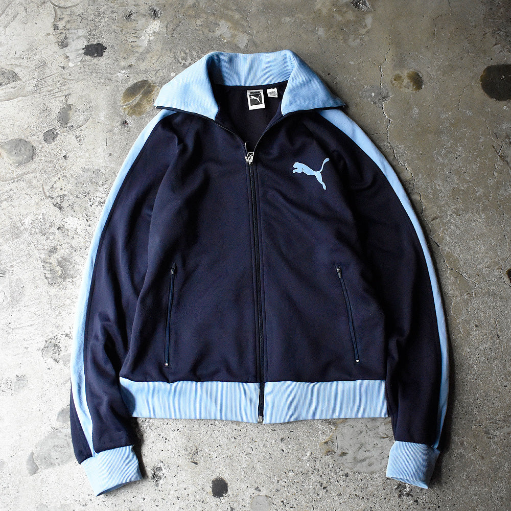 90's PUMA トラックジャケット ネイビー×スカイブルー 250626H