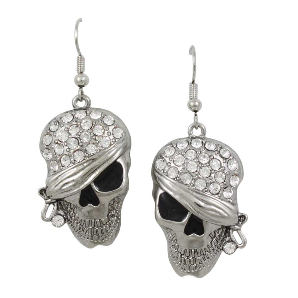 Crystal Bandaged Pirate Skull Pierced Earring | Lilylin Designs