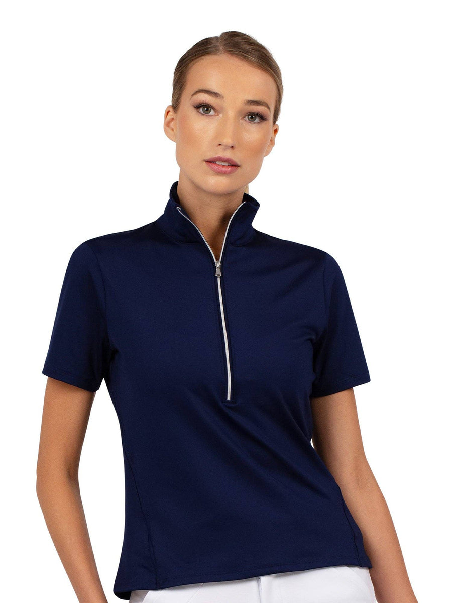 Ivy Golf Performance Short Sleeve Quarter Zip - Ink Blue (FINAL