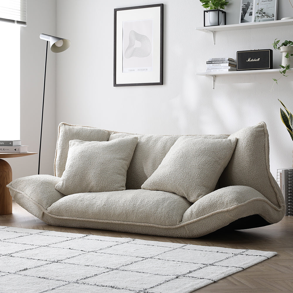 リクライニングフロアソファ 『Flumie フルーミー』ブークレ生地/来客