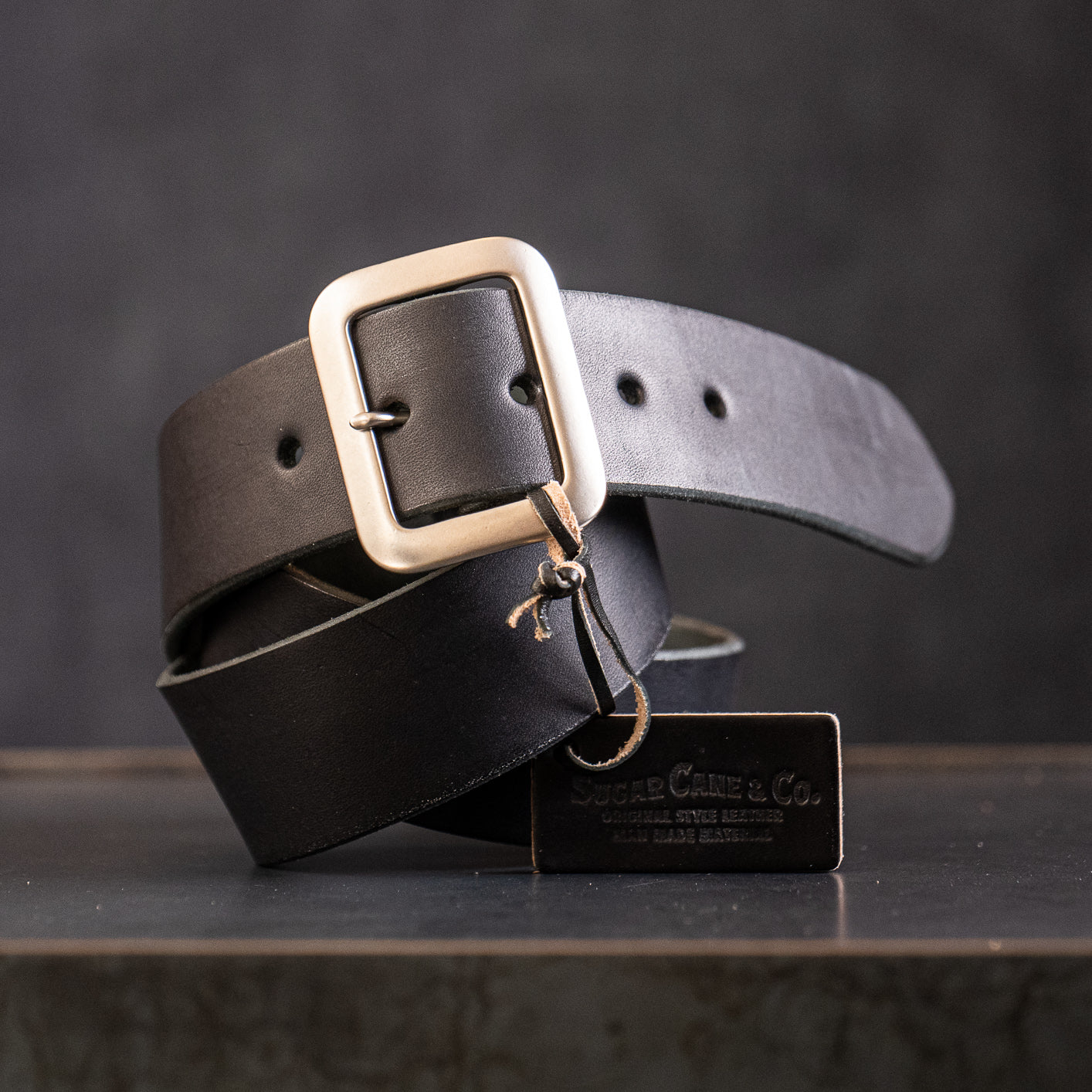 Sugar Cane Garrison Belt Black – Premium Japanese Denim Accessories