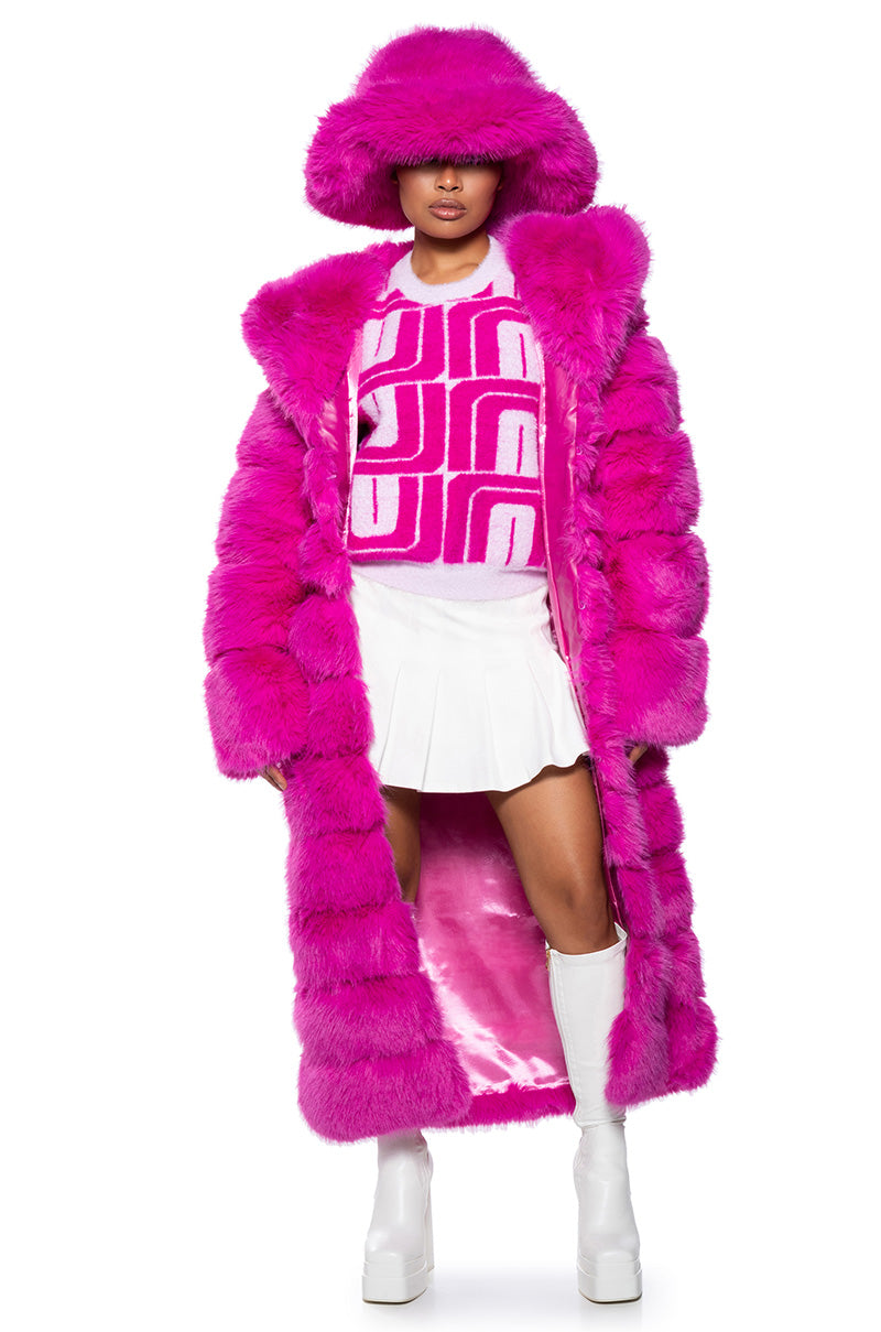 AZALEA WANG FAUX FUR PANEL HOODED TRENCH – AKIRA