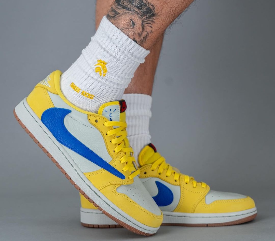Travis Scott x Air Jordan 1 Low OG Womens 'Canary' - Sneaker Myth