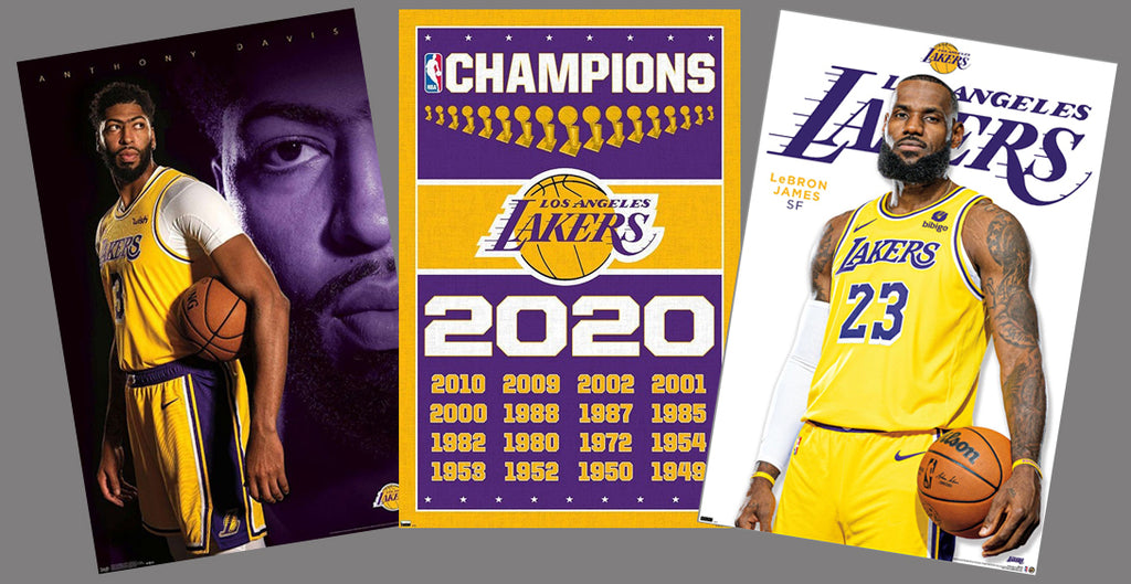 COMBO: Los Angeles Lakers NBA Basketball 3-Poster Combo Set