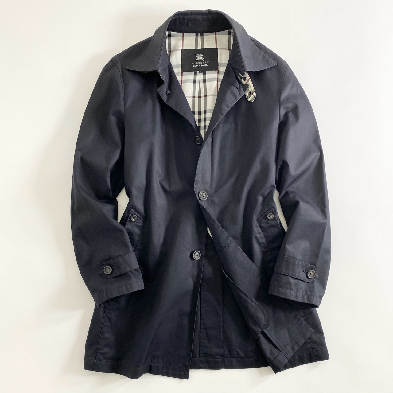 4a17 BURBERRY BLACK LABEL バーバリーブラックレーベル ステンカラー
