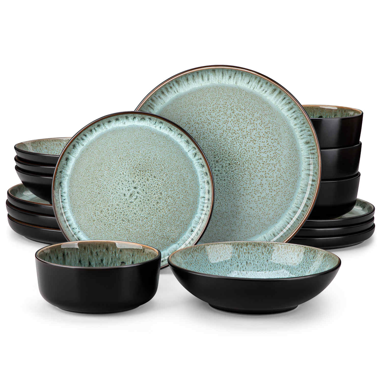 Playa 16-Piece Glossy Stoneware Dinnerware Set | vancasso