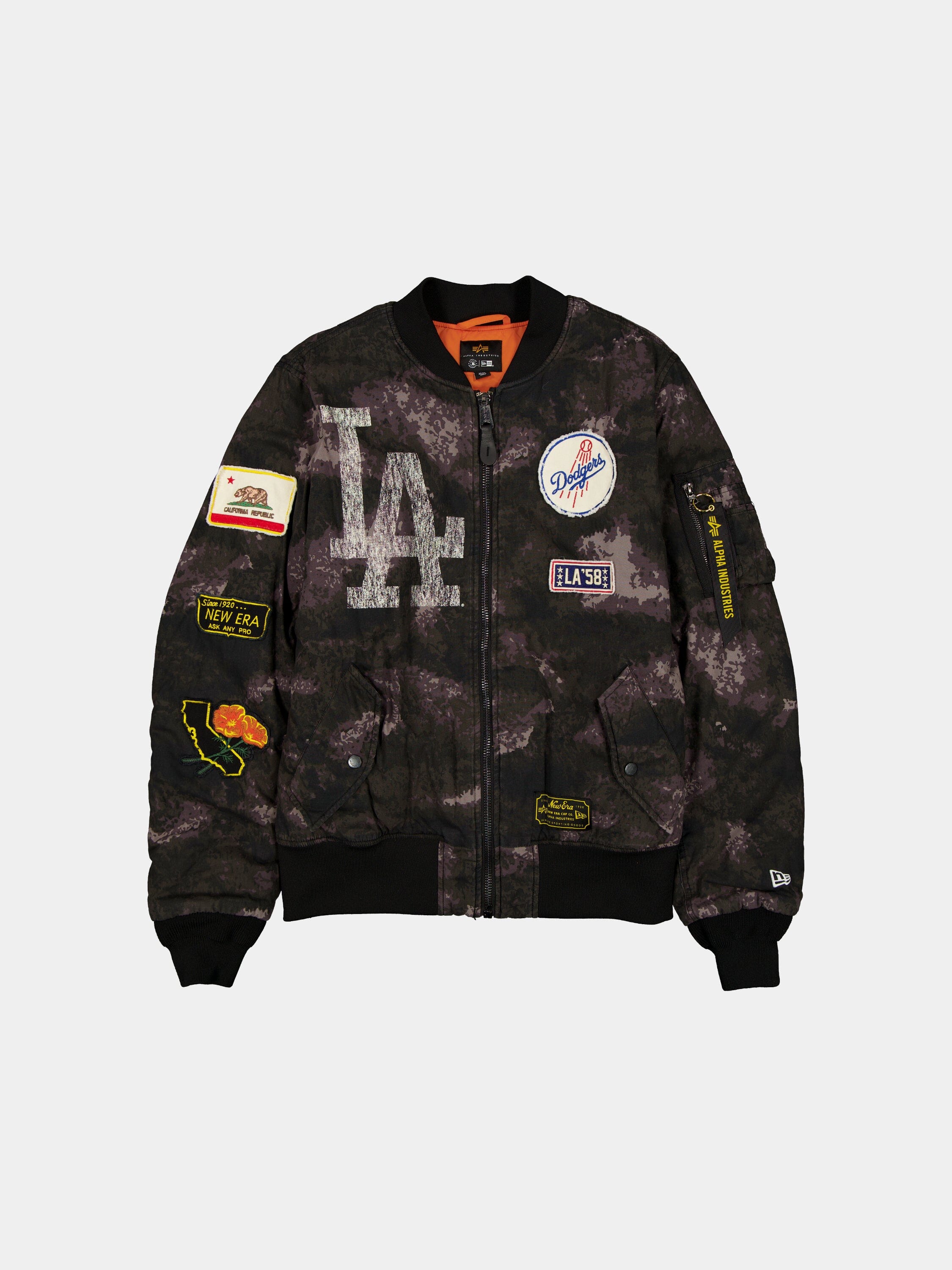 Los Angeles Dodgers X Alpha X New Era MA-1 Bomber Jacket (Black