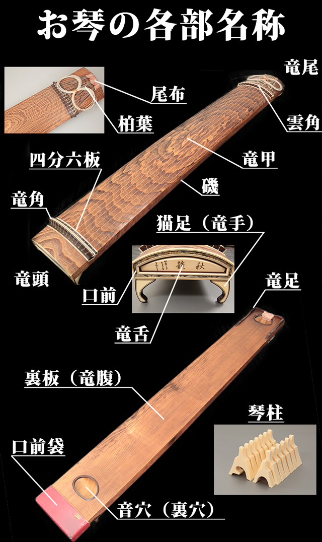 琴【麻型彫】高価買取『雅楽堂美術』お琴専門店