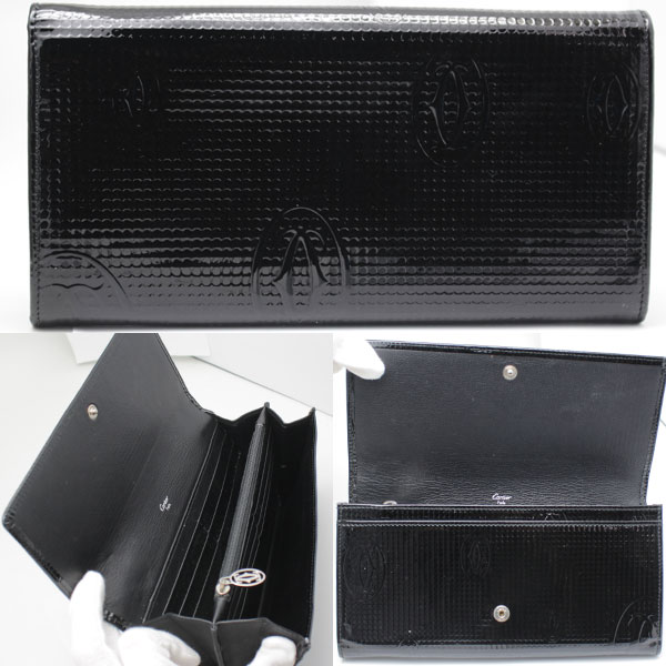 美品 カルティエ 長財布 ハッピーバースデイライン 黒 ブラック
