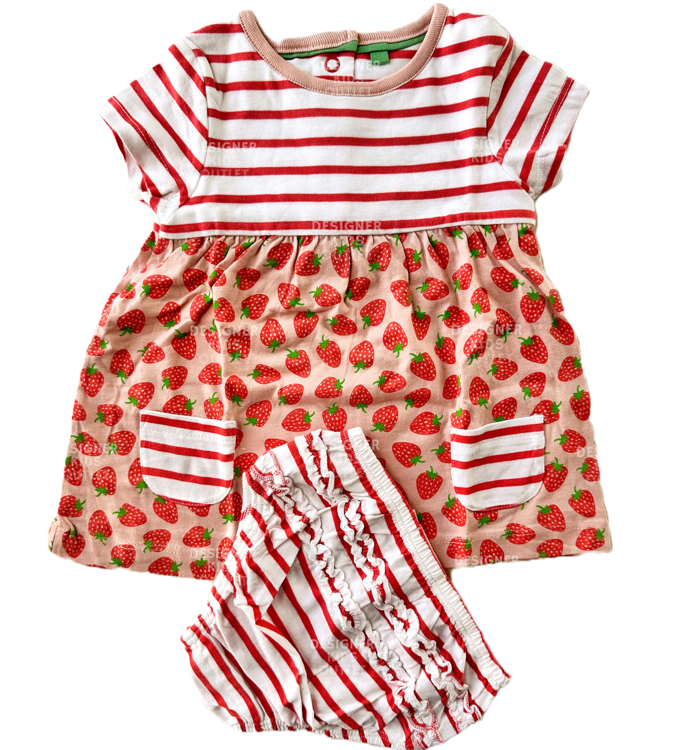 Mini Boden Baby Girls Strawberry Hotchpotch Dress & Knickers Set