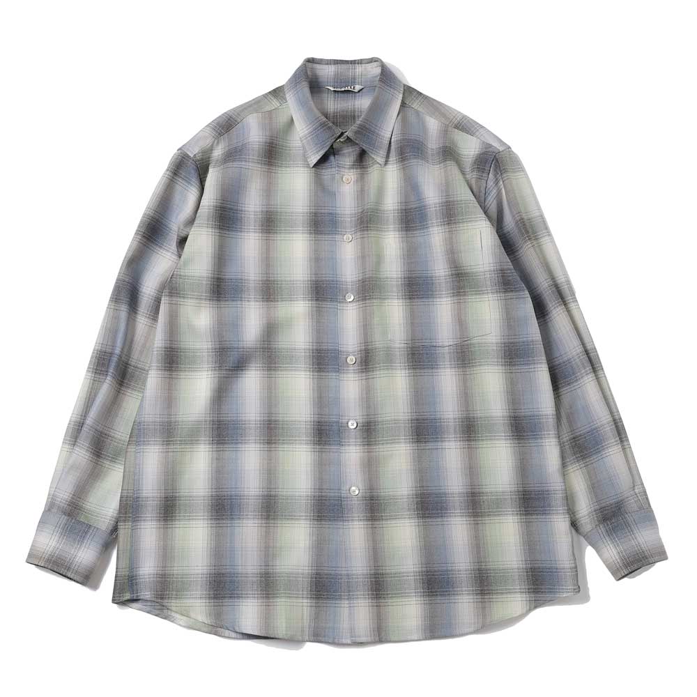 AURALEE] SUPER LIGHT WOOL CHECK SHIRT (A25AS01LC) | AURALEE