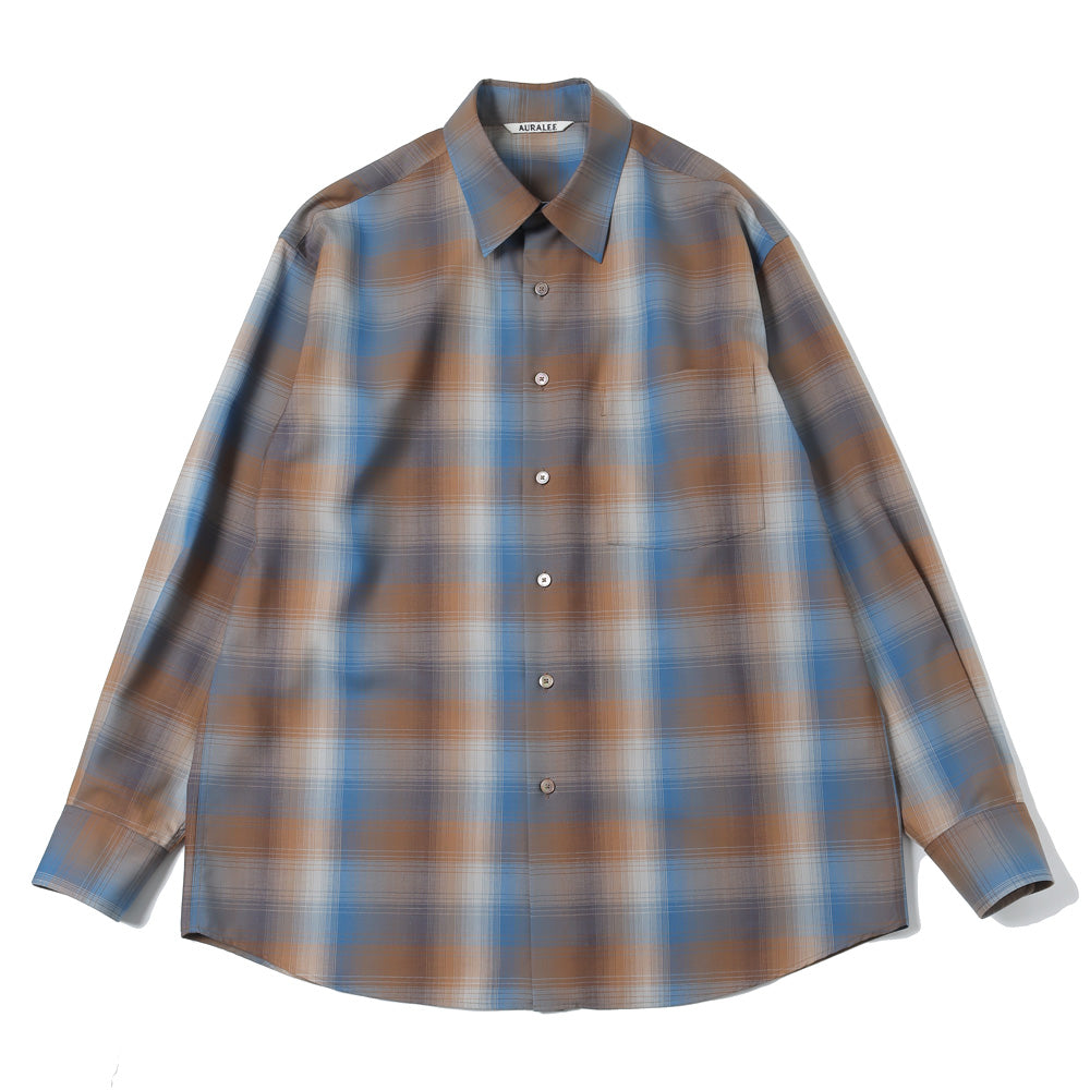 AURALEE] SUPER LIGHT WOOL CHECK SHIRT (A23SS01LC) | AURALEE