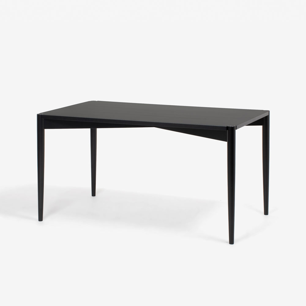 秋田木工 ダイニングテーブル「リュッケ」ブナ材 ブラック艶消し 全2