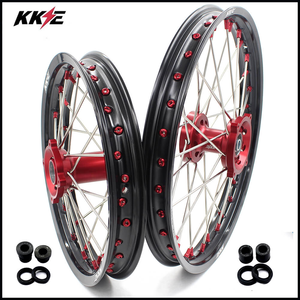 KKE 17 & 14 Big Kids Wheels Rim for HONDA CRF150R 2007-2021 Red