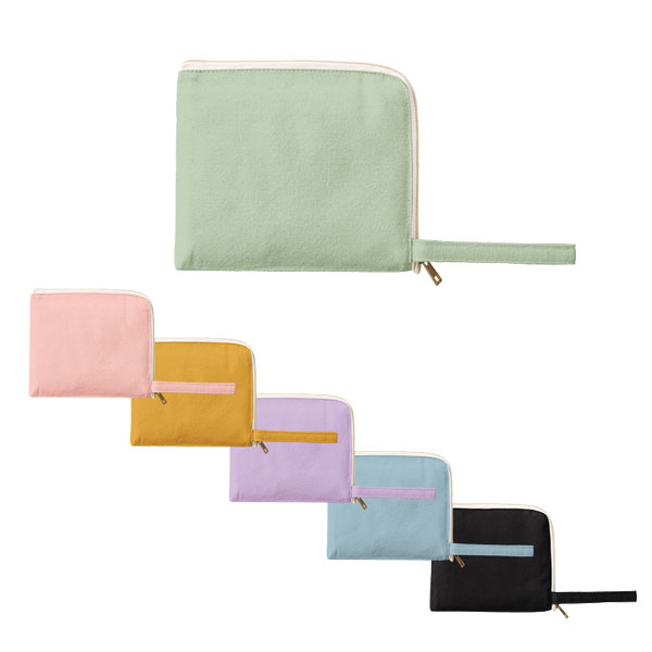 キャンバスL字ファスナーフラットポーチ(S)｜ノベルティ、記念品の