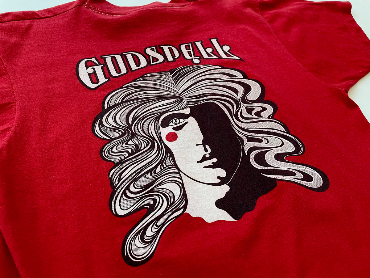 90s Vintage GODSPELL T-shirt L Red – NO BURCANCY