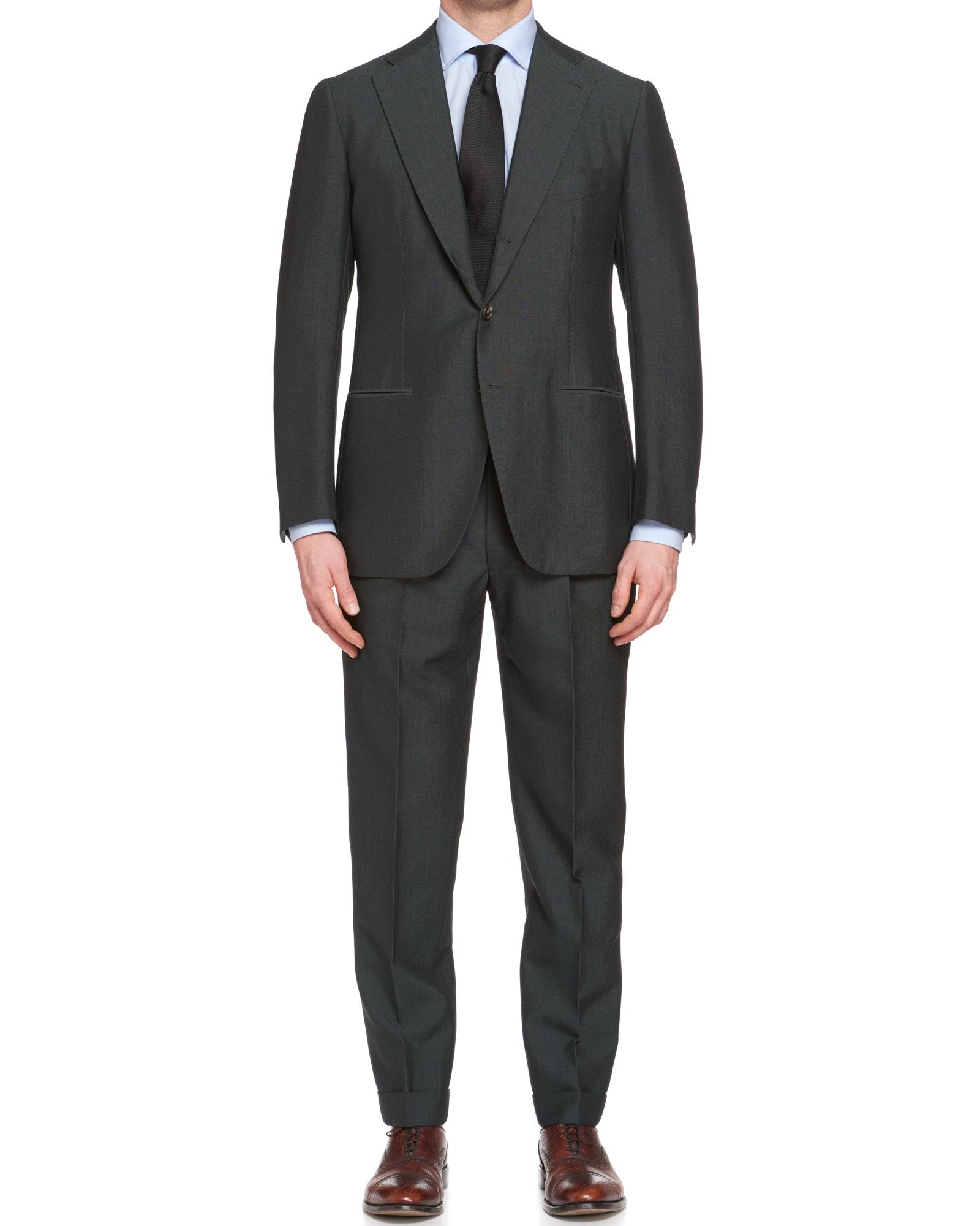 CESARE ATTOLINI Napoli Handmade Green Wool-Mohair Unlined Suit EU 50 N