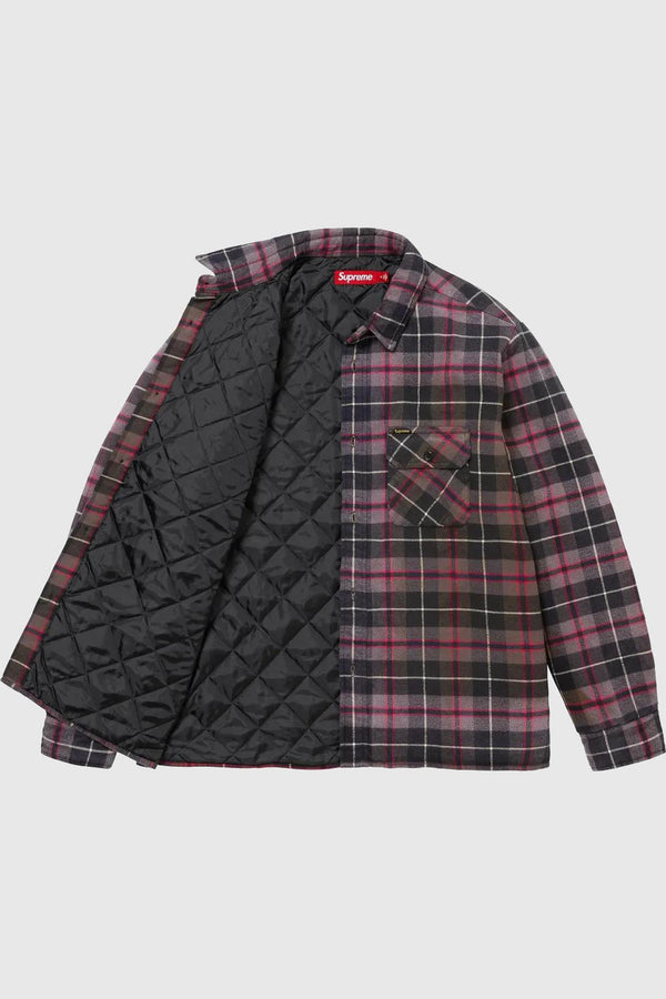 Supreme Quilted Plaid Shirt Grey - Sole Cart