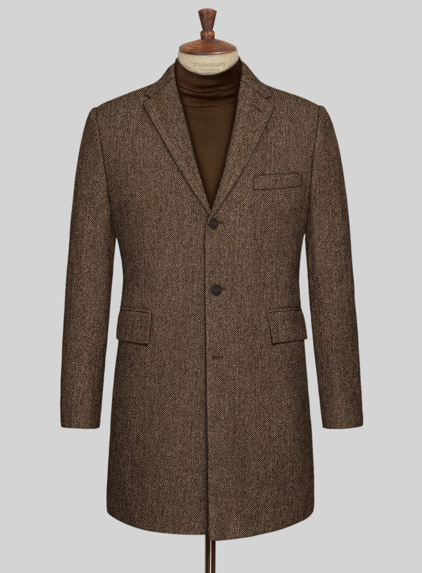 Rust Herringbone Tweed Overcoat – StudioSuits