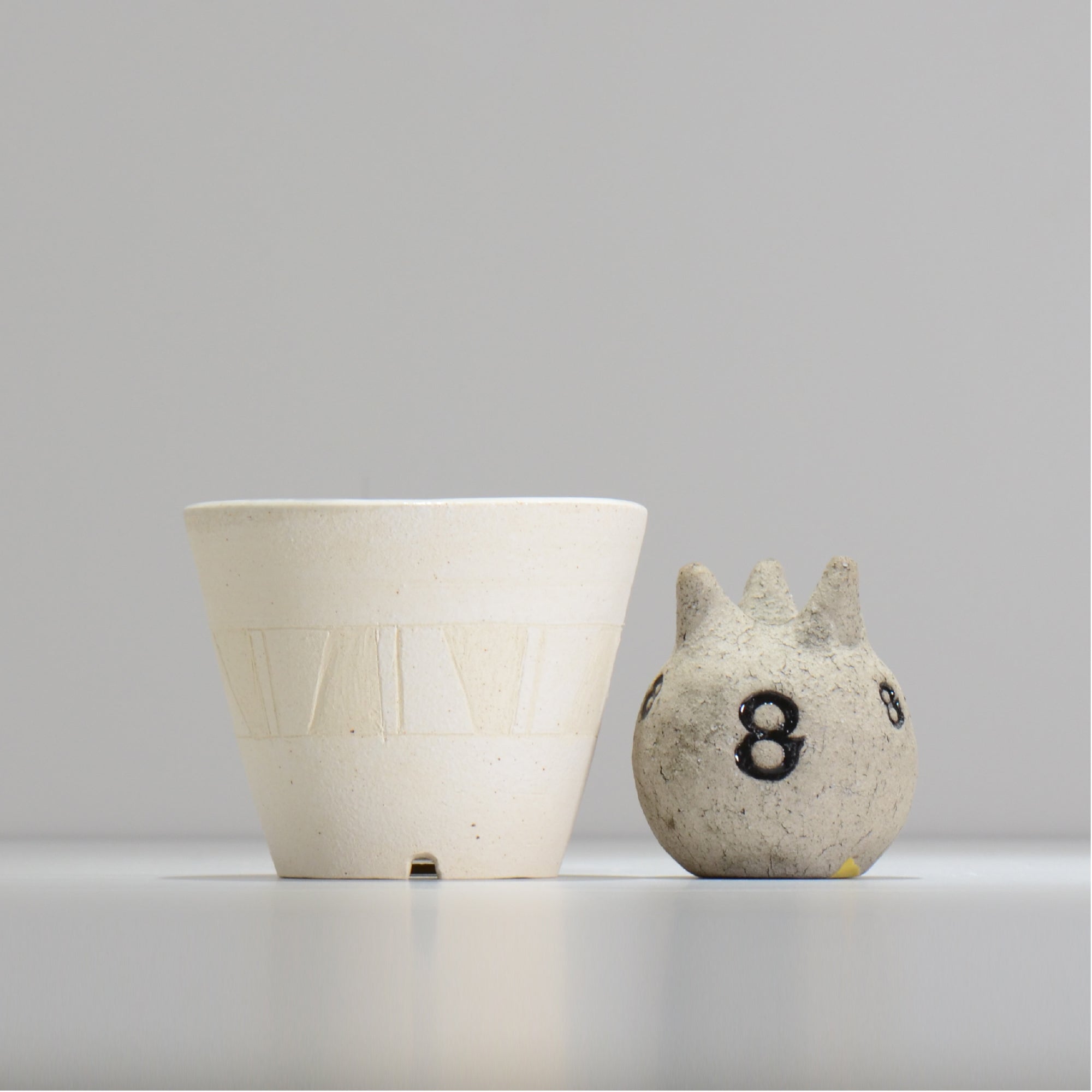 鈴木典子/ folk art 03/ 約 φ12cm / 植木鉢 – ハチラボ