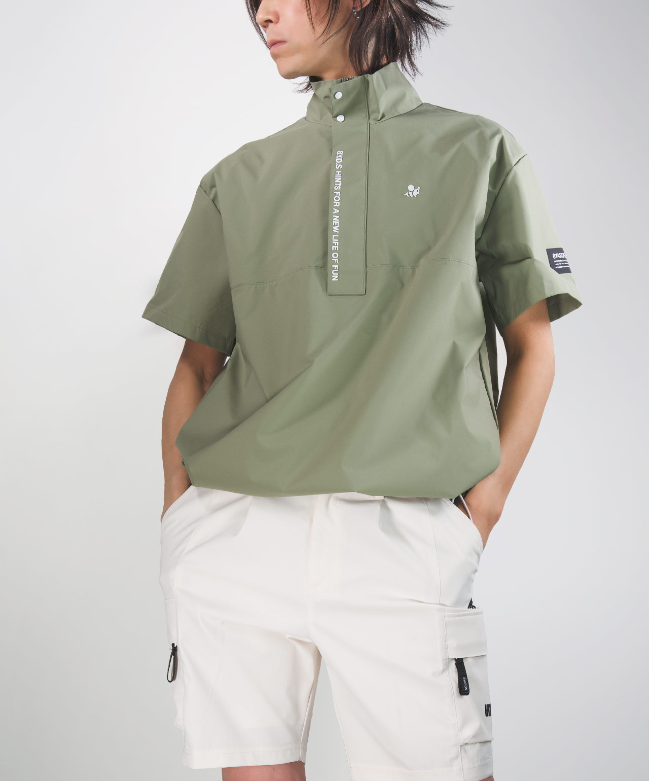 8YARDS / Men's SideTuck Half Sleeve Blouson