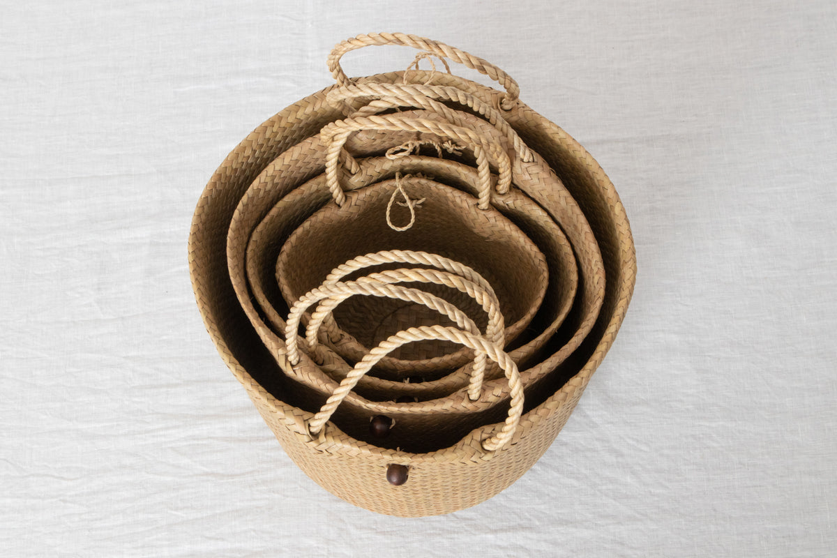 買い物にも収納にも使える円筒型かご – 市川籠店 | 1basketry