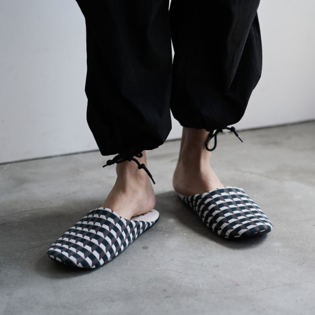 幾何学柄／ソフトスリッパ》風呂上がりに履いても気持ちいい、ゆったり