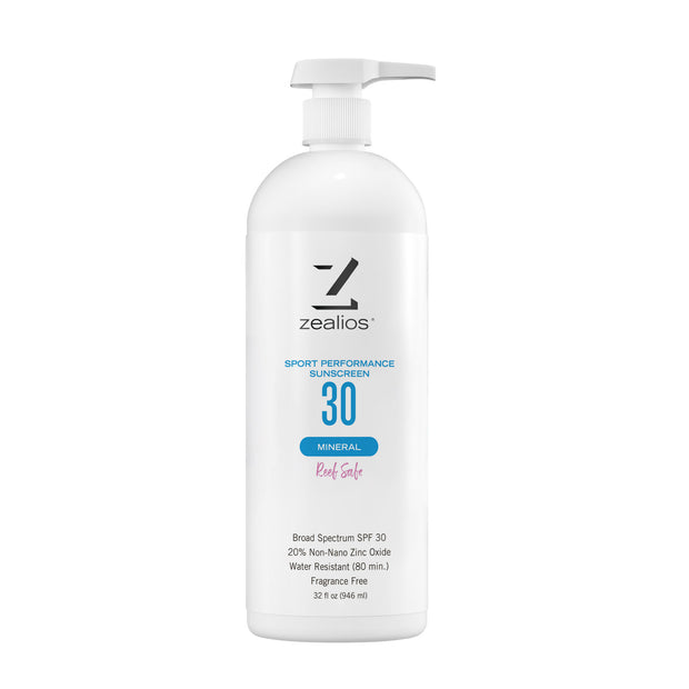 Sport Performance Mineral SPF 30 Sunscreen - 32 oz – zealios