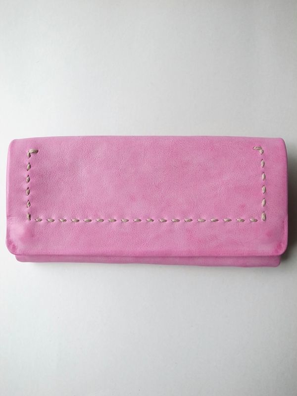 ebagos エバゴス ショルダーレザーソフト長財布 ピンク - tity