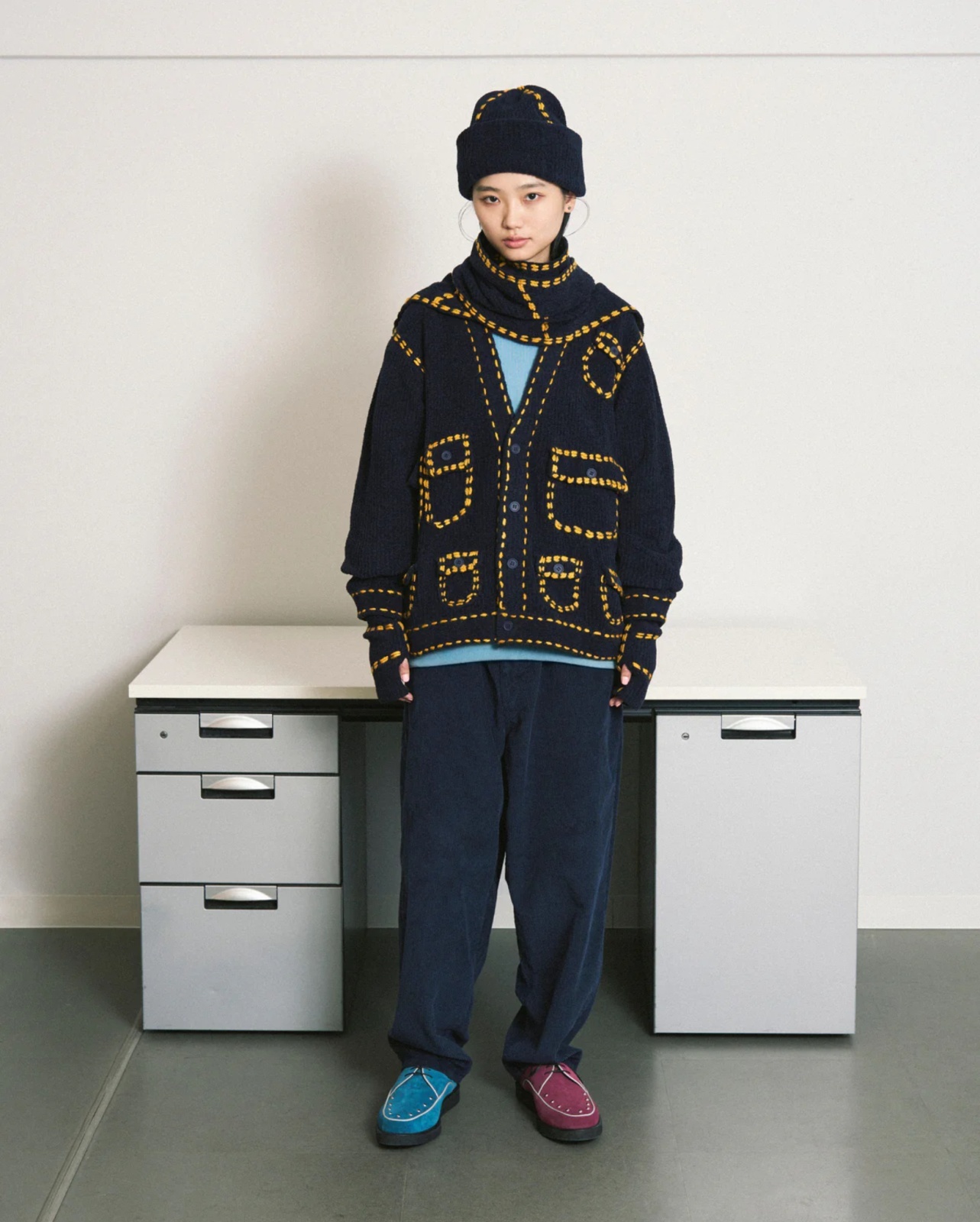 PHINGERIN フィンガリン PG1 POCKET CARDIGAN・ネイビー - tity