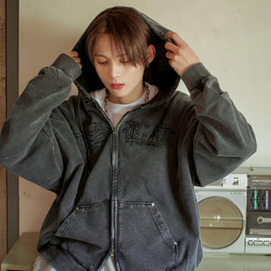 Vintage styles Patch Work Zip Hoodie – That's life online store