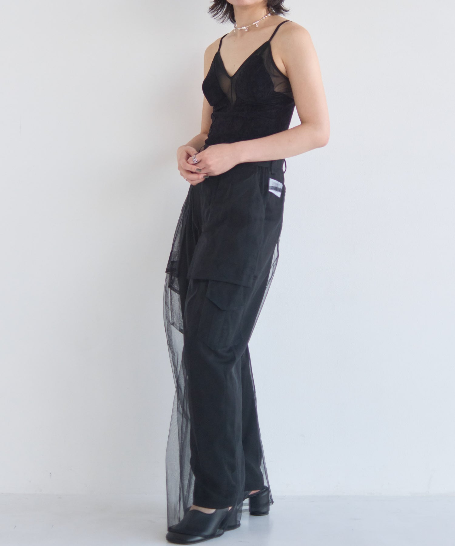 Velour paneled bodysuit(36 BLACK): FETICO: WOMENS｜THE TOKYO