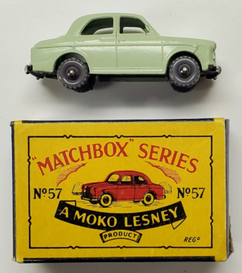 Near Mint 1958 Gray Plastic Wheels Matchbox 57-A Wolsely 1500