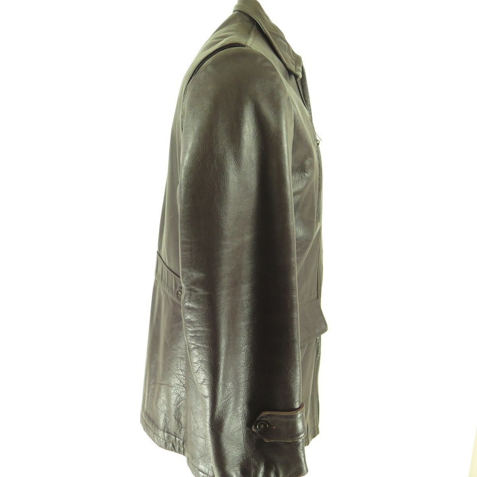 Vintage 50s Leather Jacket 40 or Medium Steerhide Talon Zip | The