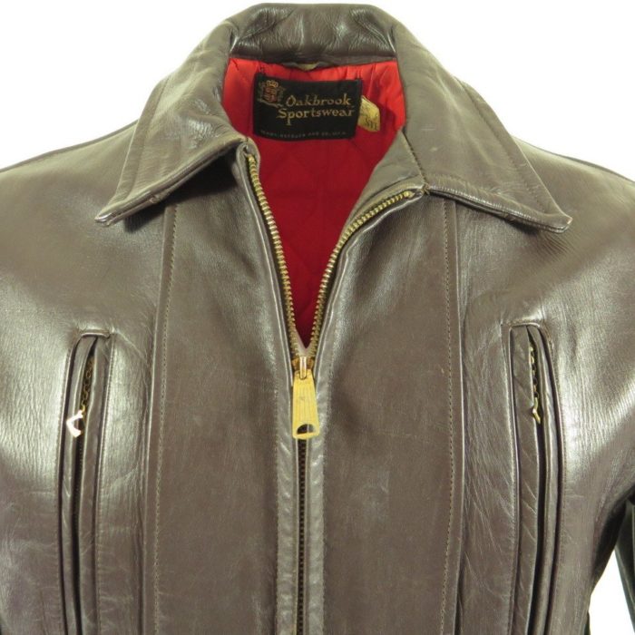 Vintage 50s Leather Jacket 40 or Medium Steerhide Talon Zip | The