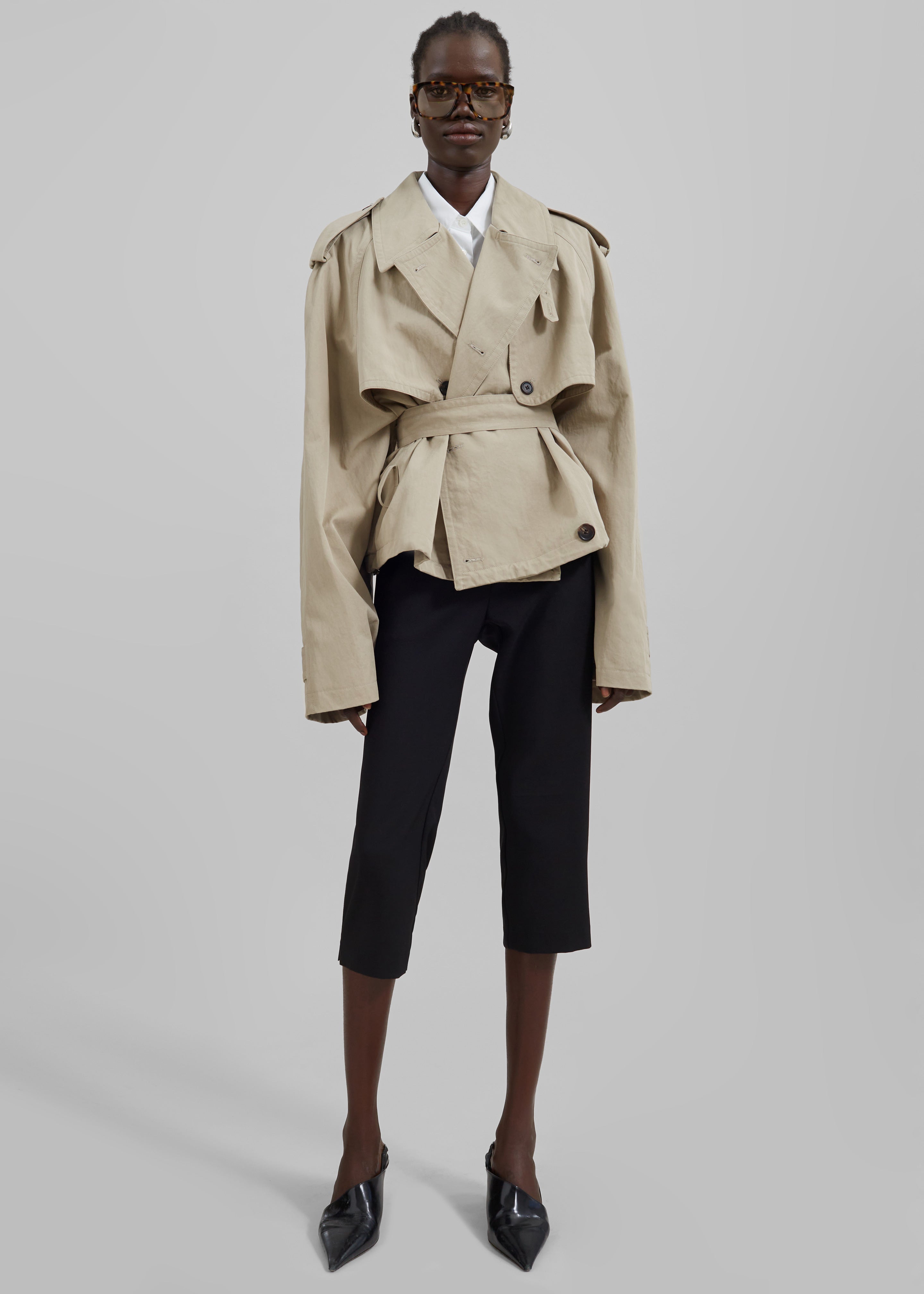 Mads Cropped Trench - Beige – The Frankie Shop
