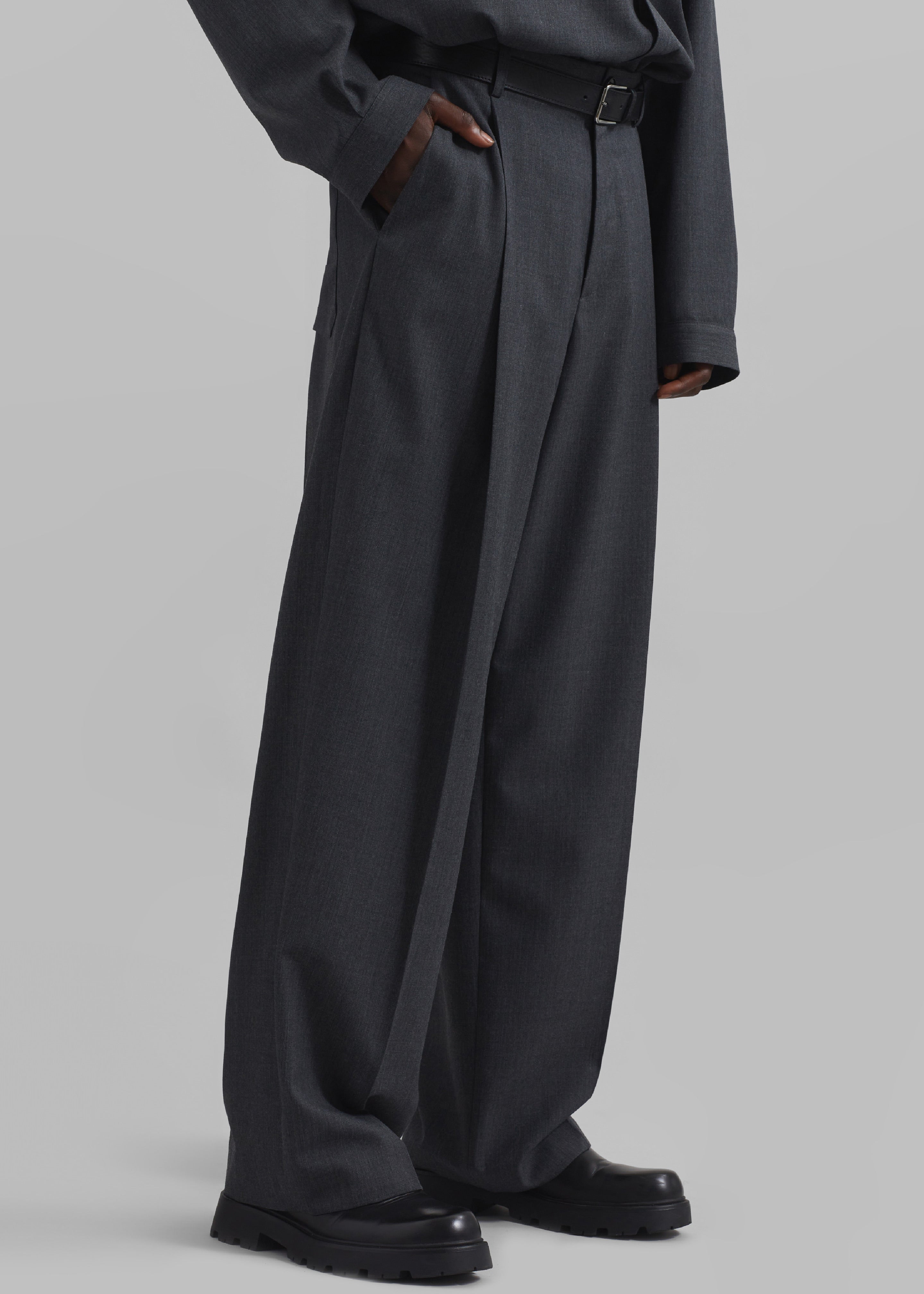 Milton Wool-Blend Trousers - Dark Grey – The Frankie Shop